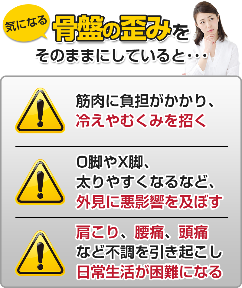 骨盤の歪みをそのままにしていると