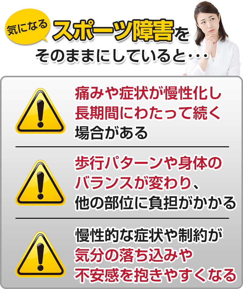 スポーツ障害をそのままにしていると