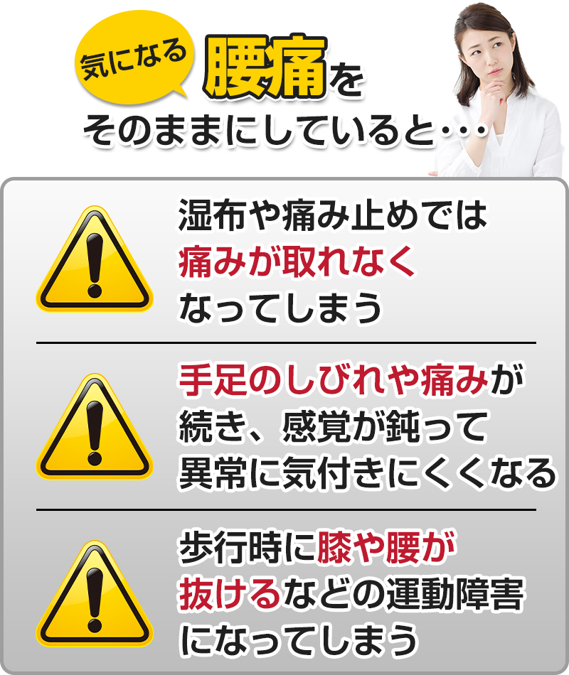 腰痛をそのままにしていると